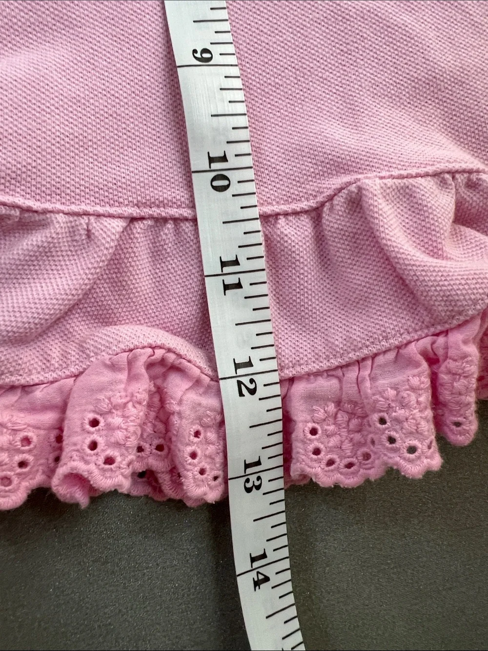 Ralph Lauren | Light Pink Polo Dress with Eyelet Ruffle #300126017 Size 6M
